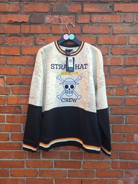 One Piece Straw Hat Crew Panel Crewneck Unisex Medium NWT (C2)